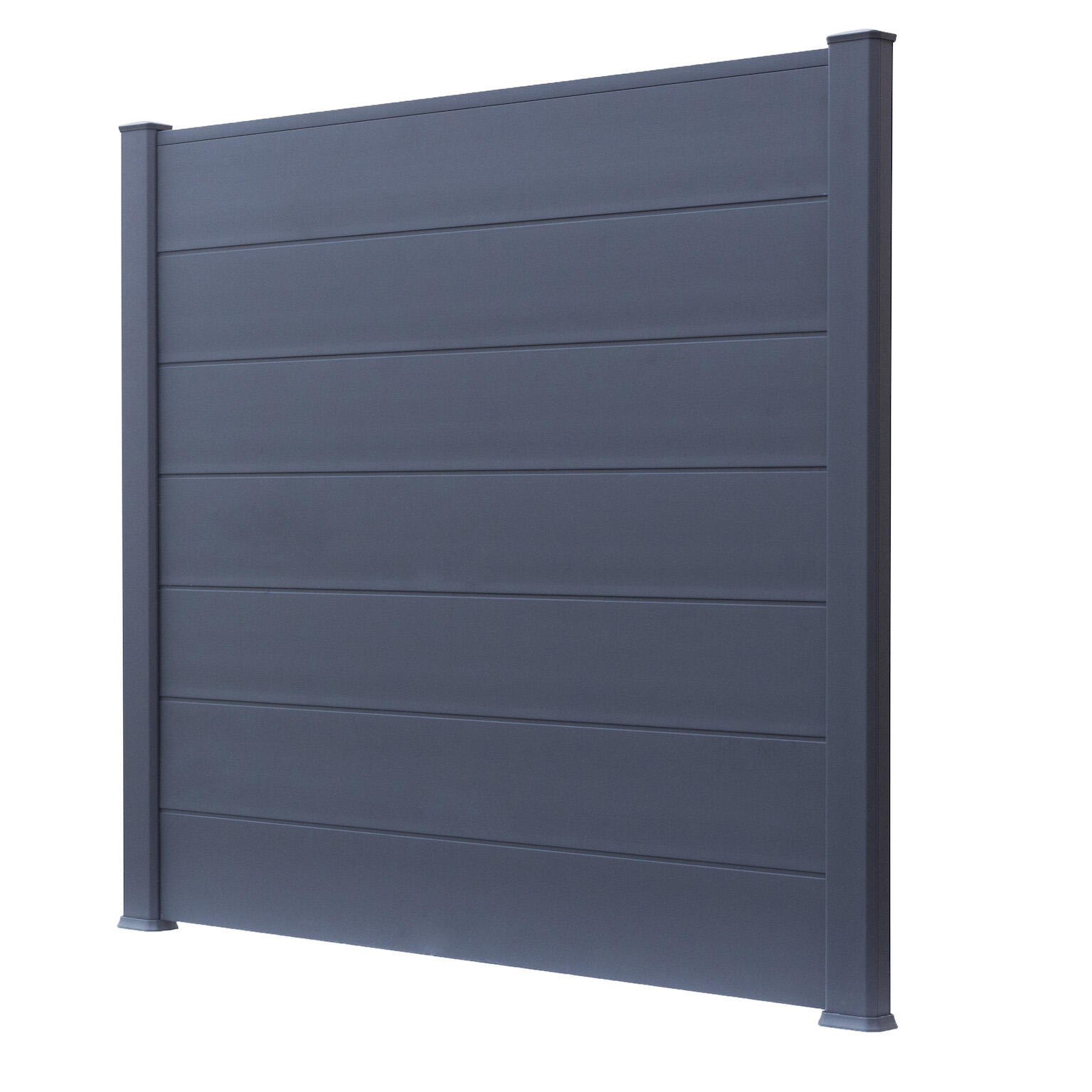 Poteau PVC texturé Clea gris 7016, l.6 x P.9 x H.230 cm - 2