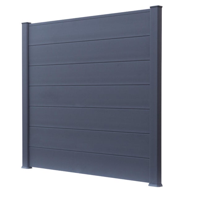 Kit clôture lame persiennée plaxe CLEA H.1.50M x L.1.50M gris anthracite