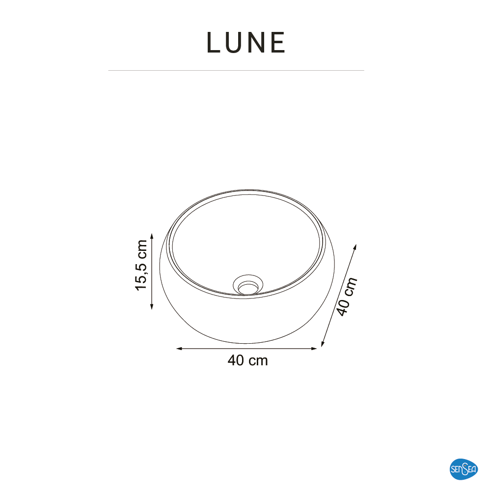Lavatório de pousar SENSEA LUNE D41X15.5CM - 5