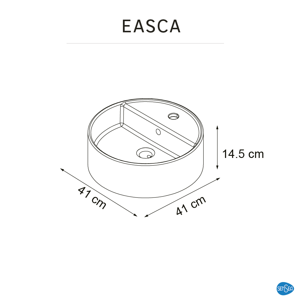 Lavabo de sobreponer Easca  brillante 41x14.5x41 cm - 7