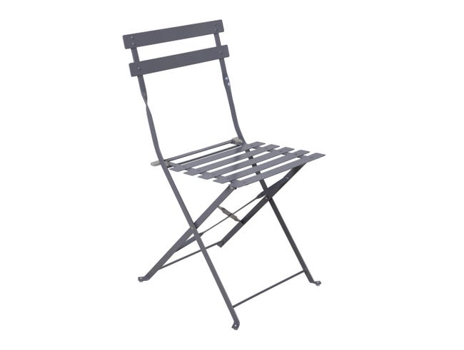 Chaise NATERIAL Flora en Métal Gris