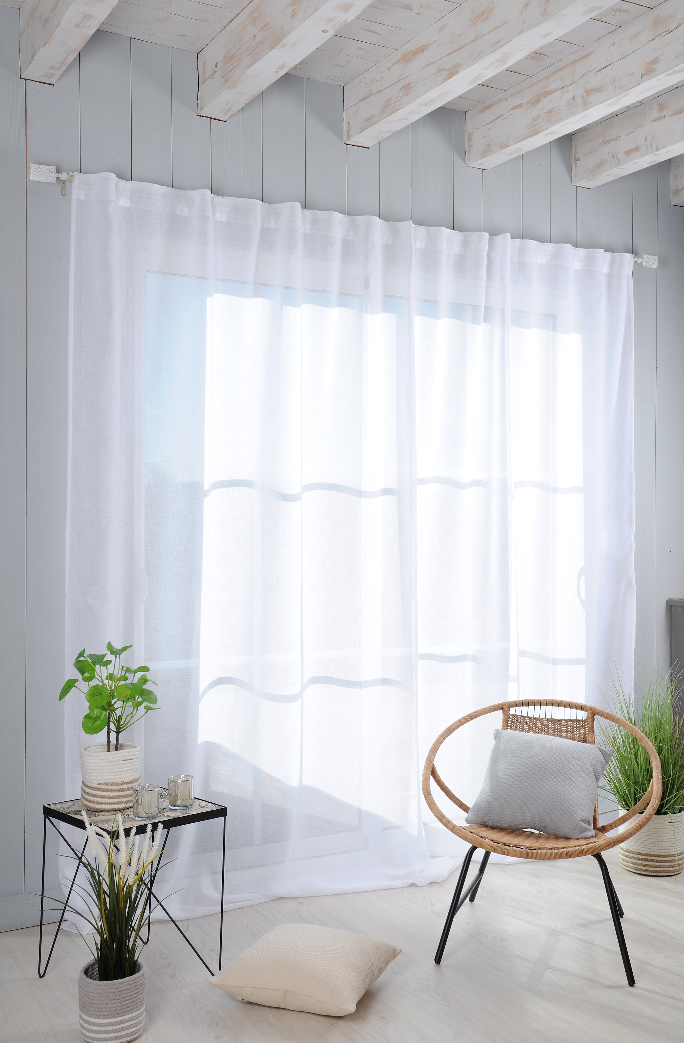 Voilage tamisant, Madrid, blanc H.260 x l.290 cm - 2