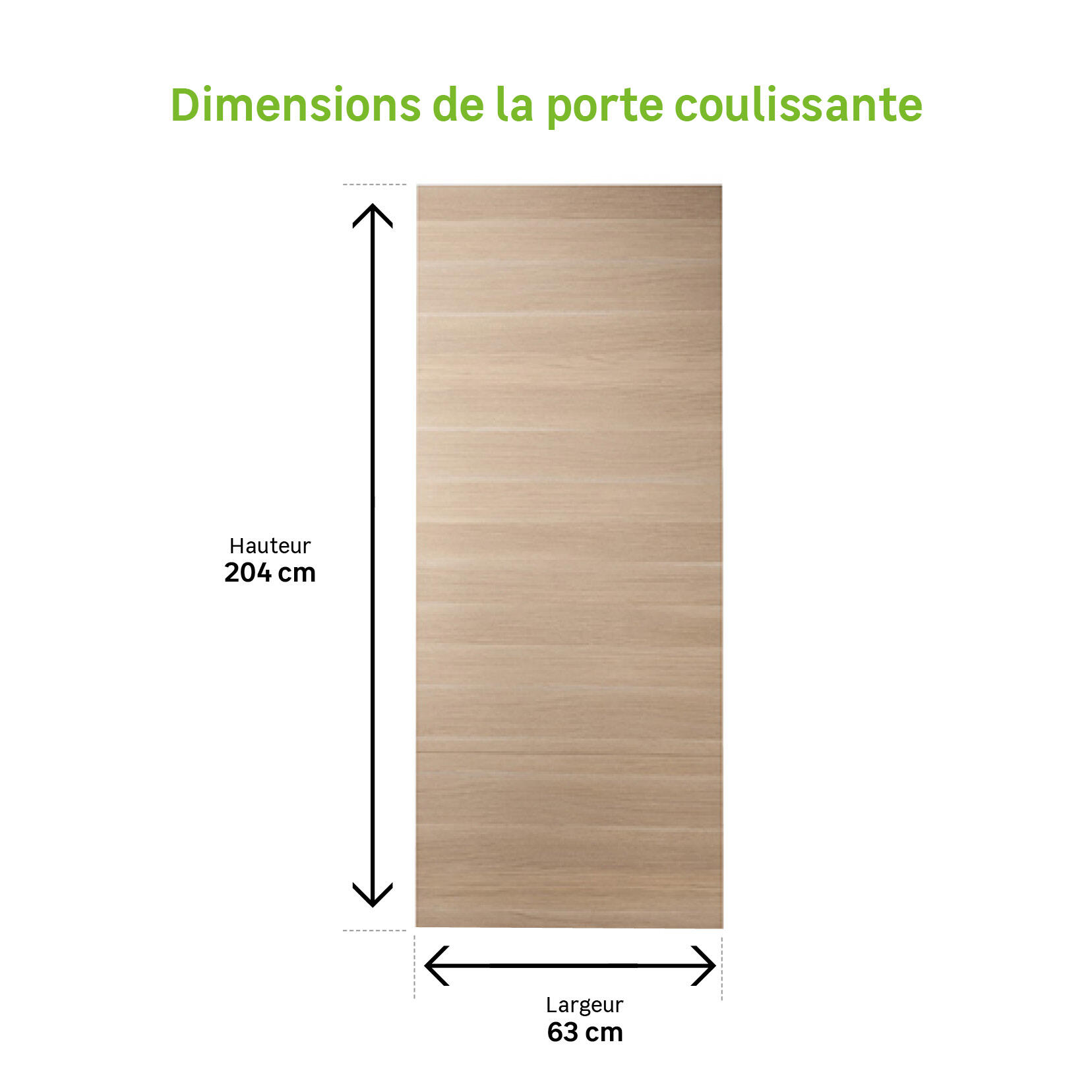Porte coulissante MDF Madrid 2, H.204 x l.63 cm - 5