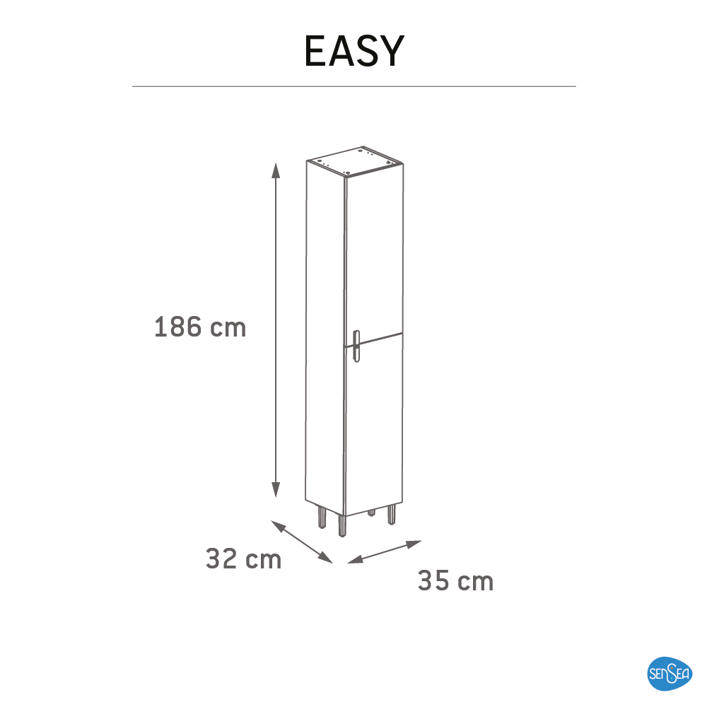 Móvel alto SENSEA EASY 35X32X186CM BRANCO MATE - 5