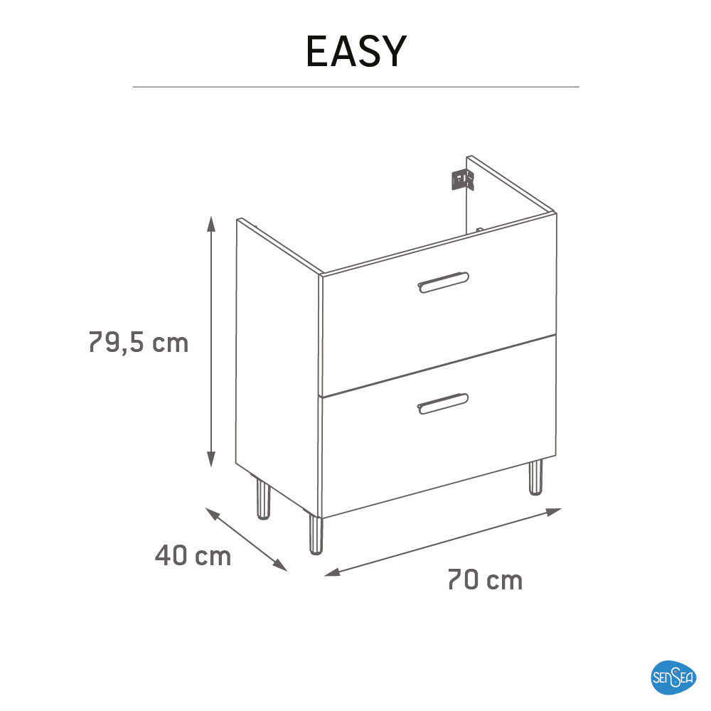 Móvel de casa de banho 70x40x70 cm branco mate Sensea Easy - 8