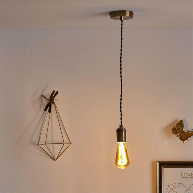 Suspension Ione, acier, doré, Diam.12 cm INSPIRE, E27