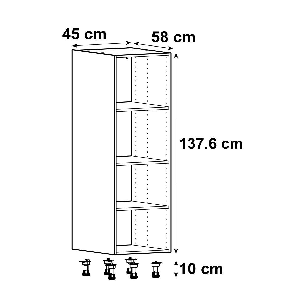 Demi-colonne de cuisine DELINIA ID blanc H.137.6 x l.45 x P.58 cm - 2