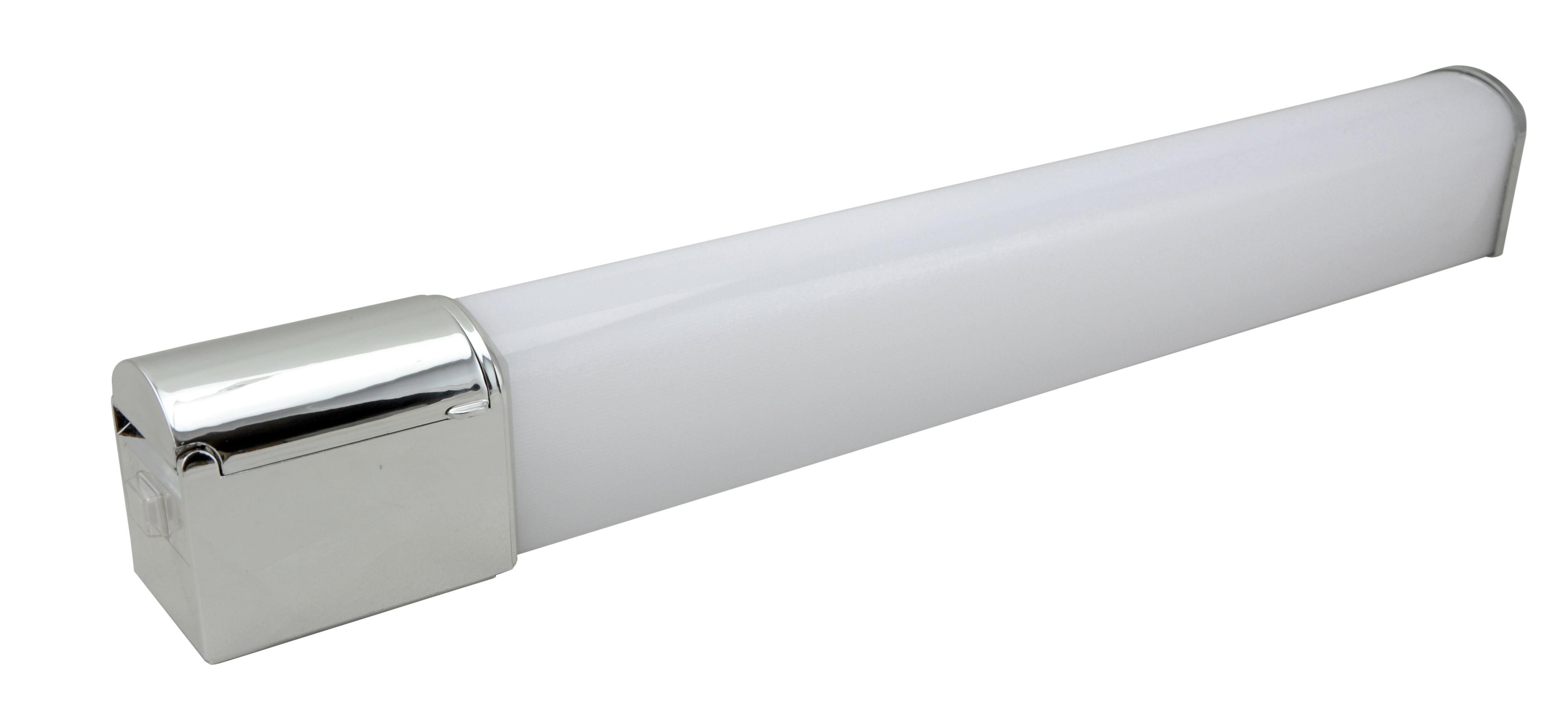Réglette LED salle de bain avec prise, L.49 cm, 700 lumens blanc chaud, chrome - 5
