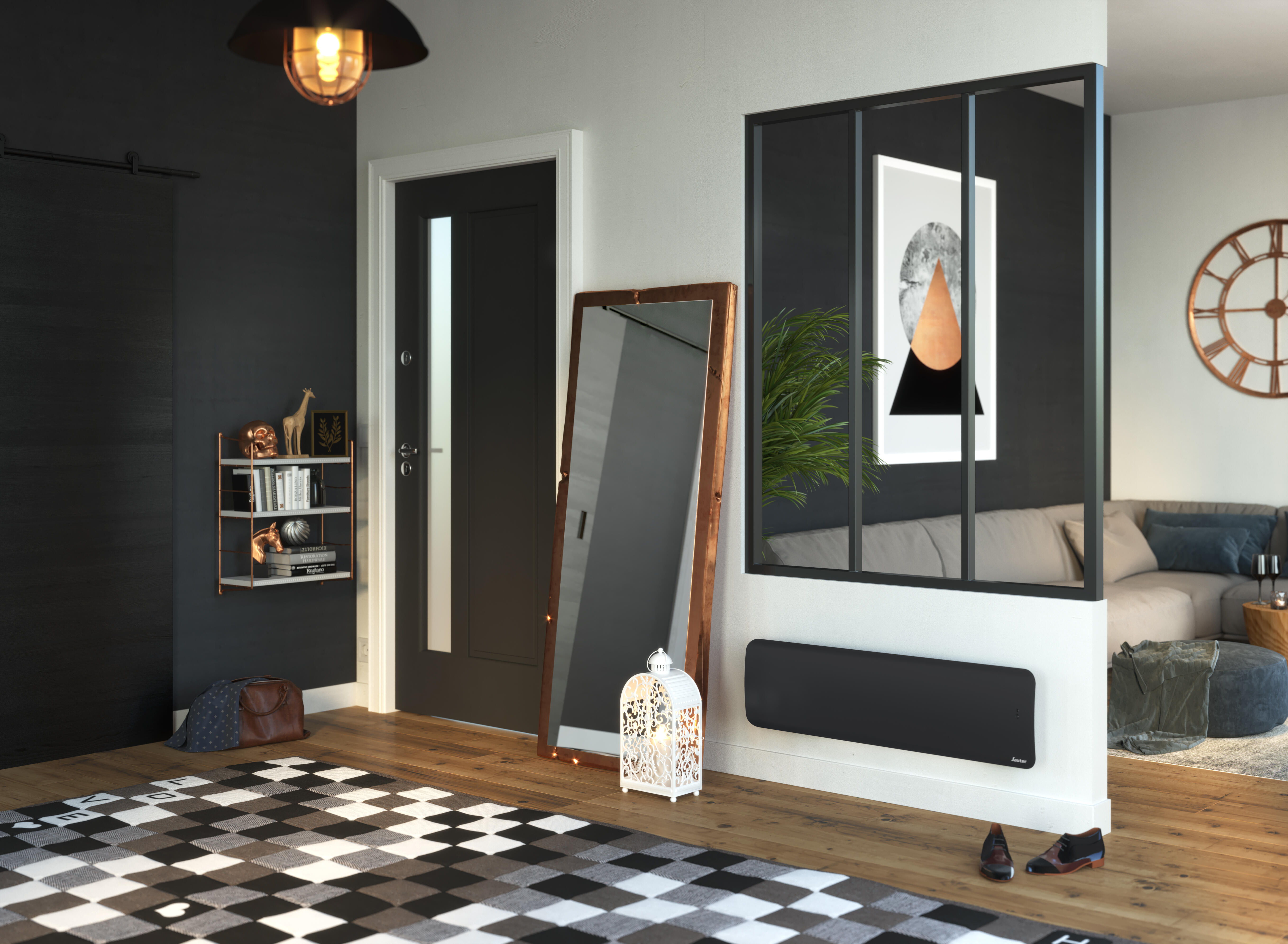 Radiateur électrique double système chauffant 1000W SAUTER Hekla plinthe noir - 2