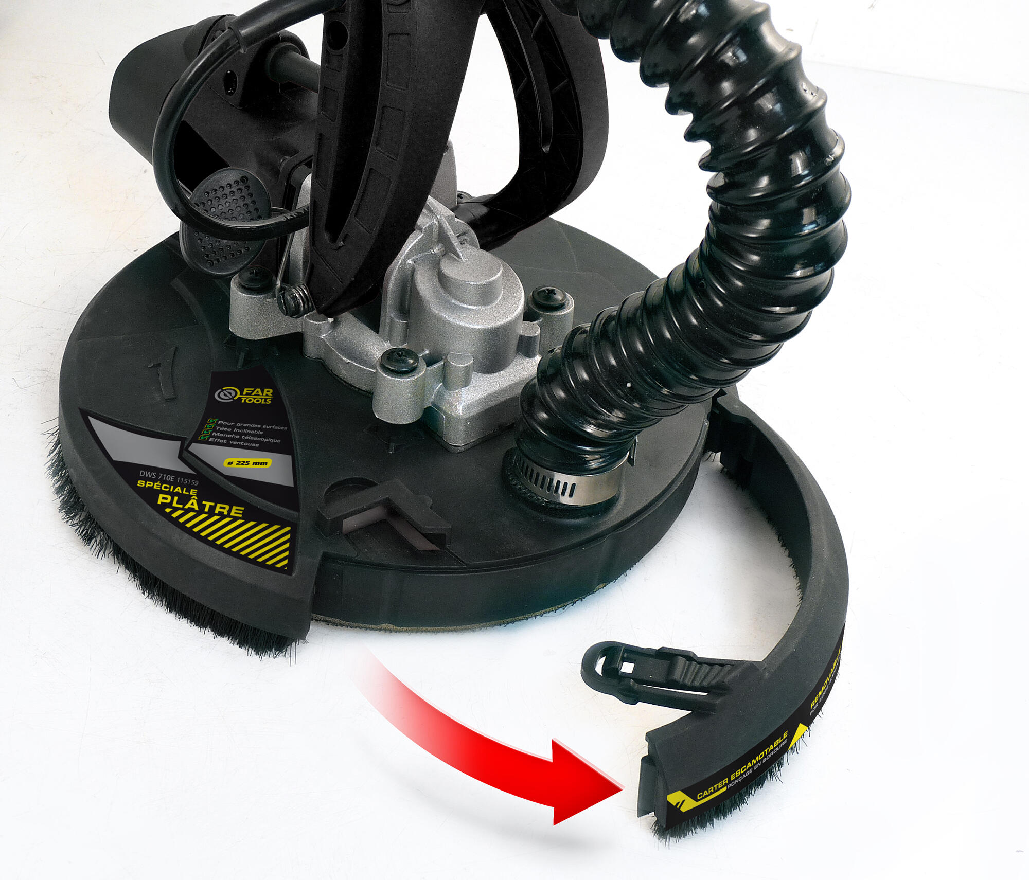 Ponceuse à plâtre téléscopique filaire FARTOOLS 115159, 710 W - 2