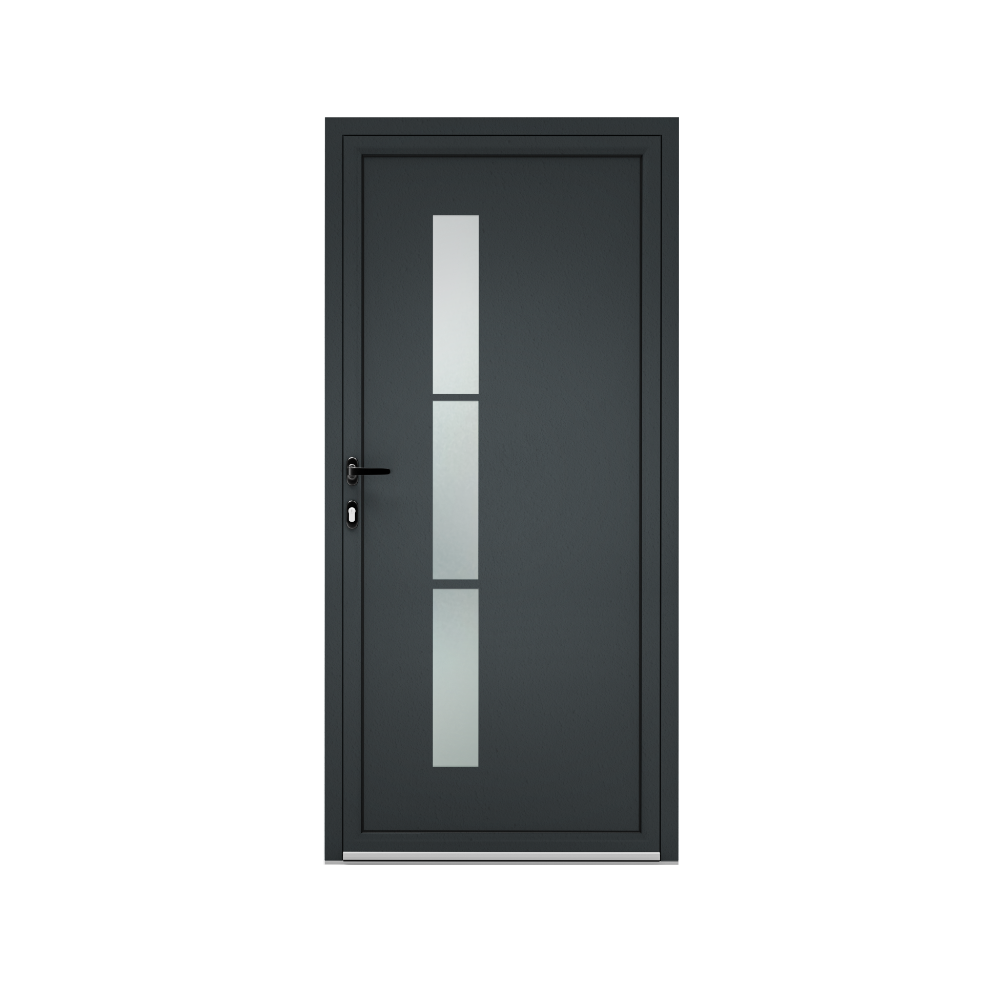 Porte service Alu TRYA H.200 x l.80 cm vitrée gris anthracite, poussant droit - 6