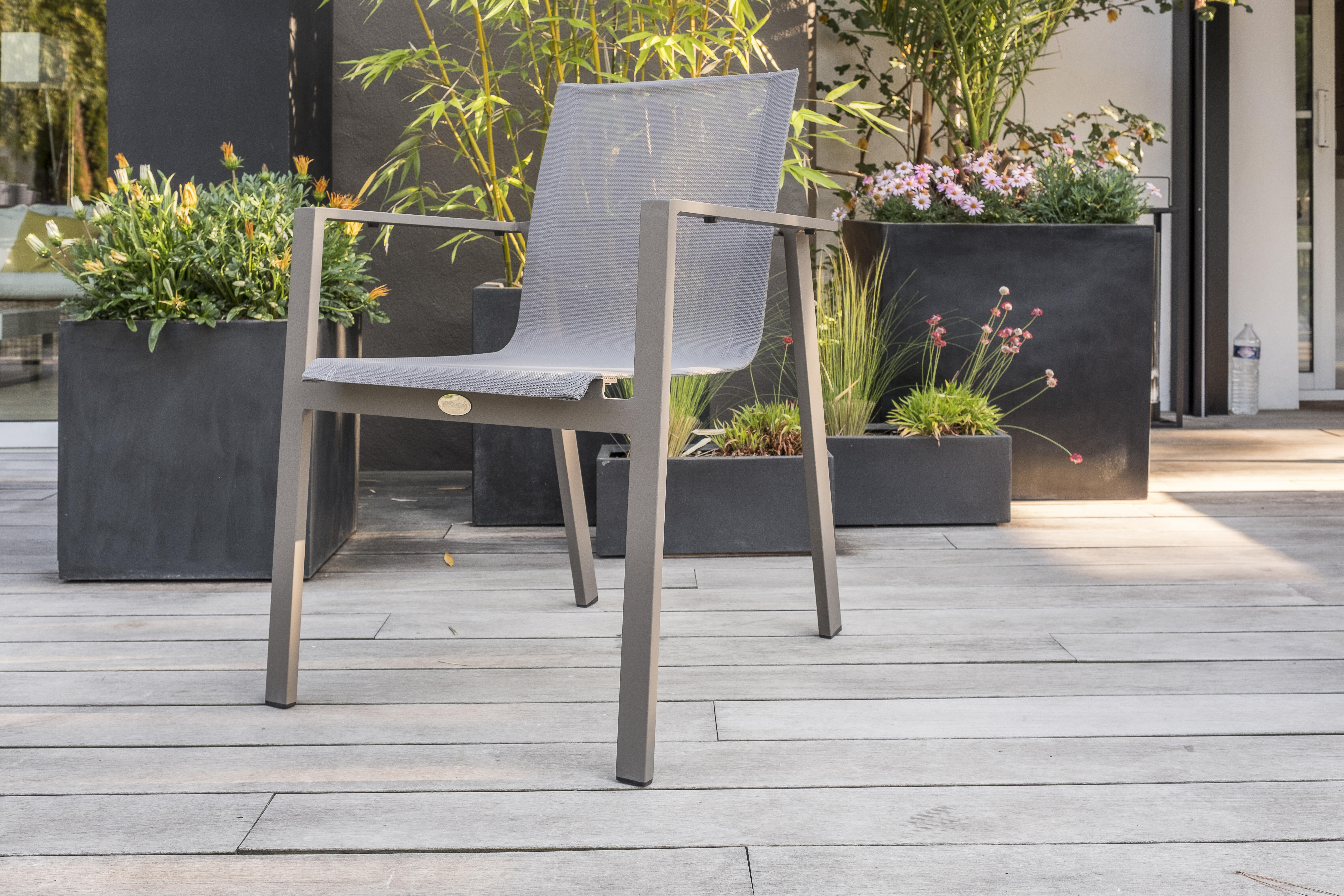 Fauteuil de jardin en aluminium Miami taupe - DCB GARDEN - 2