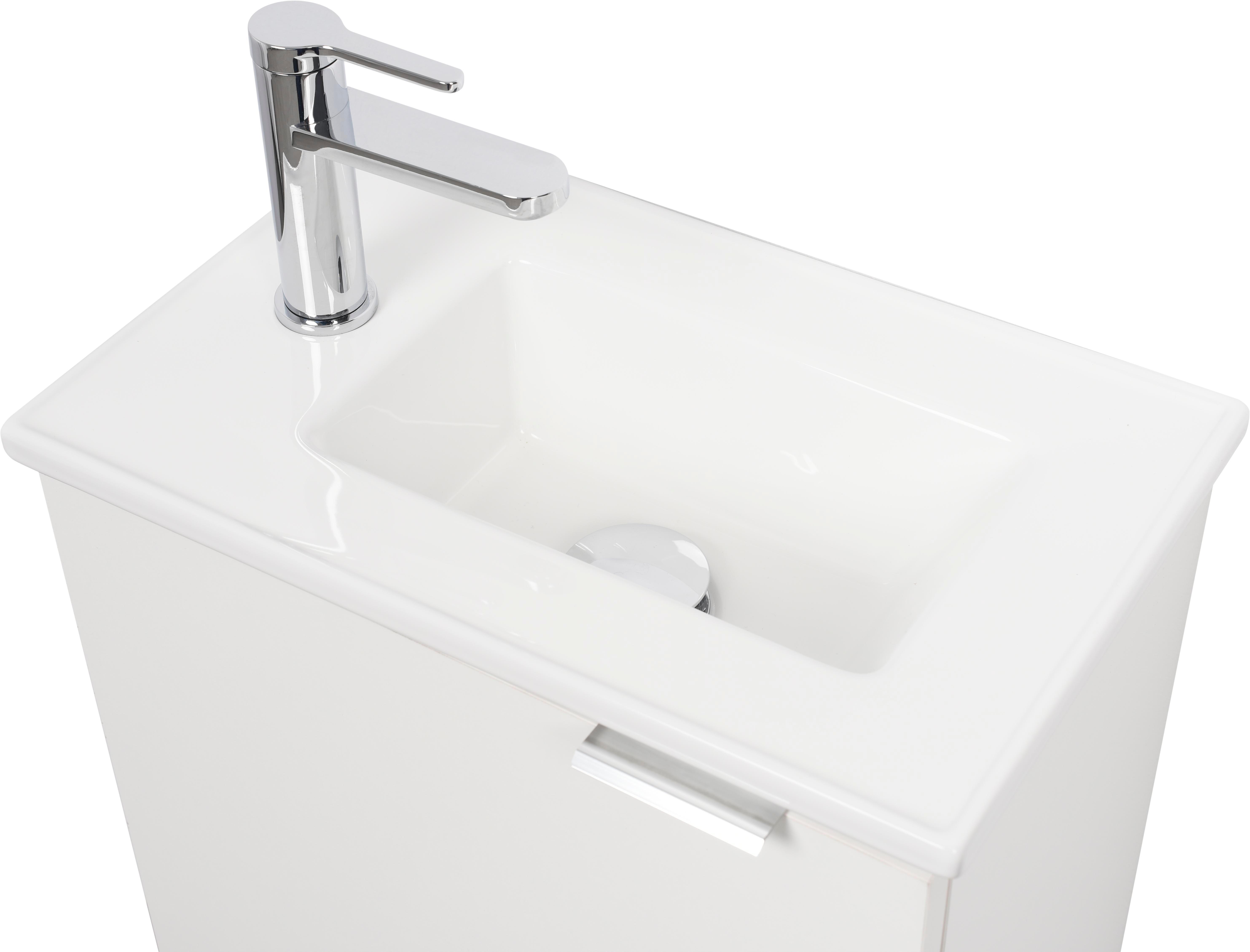 Meuble lave-mains, 1p L.40cm x H.49cm x P.26cm blanc Essential - 7