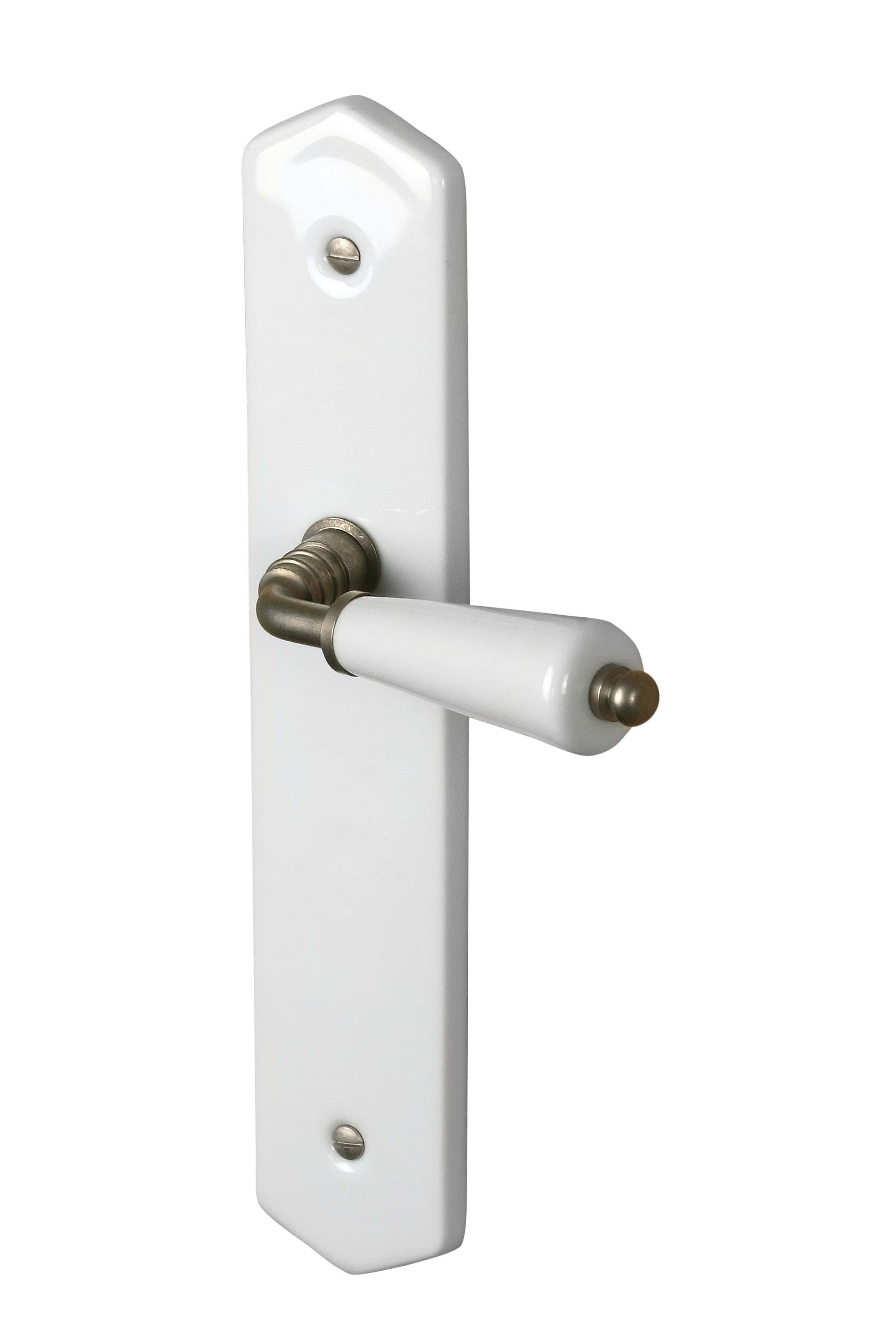 Poignée sur plaque sans trou Mg porcelaine blanc mat, entraxe 195 mm - 2