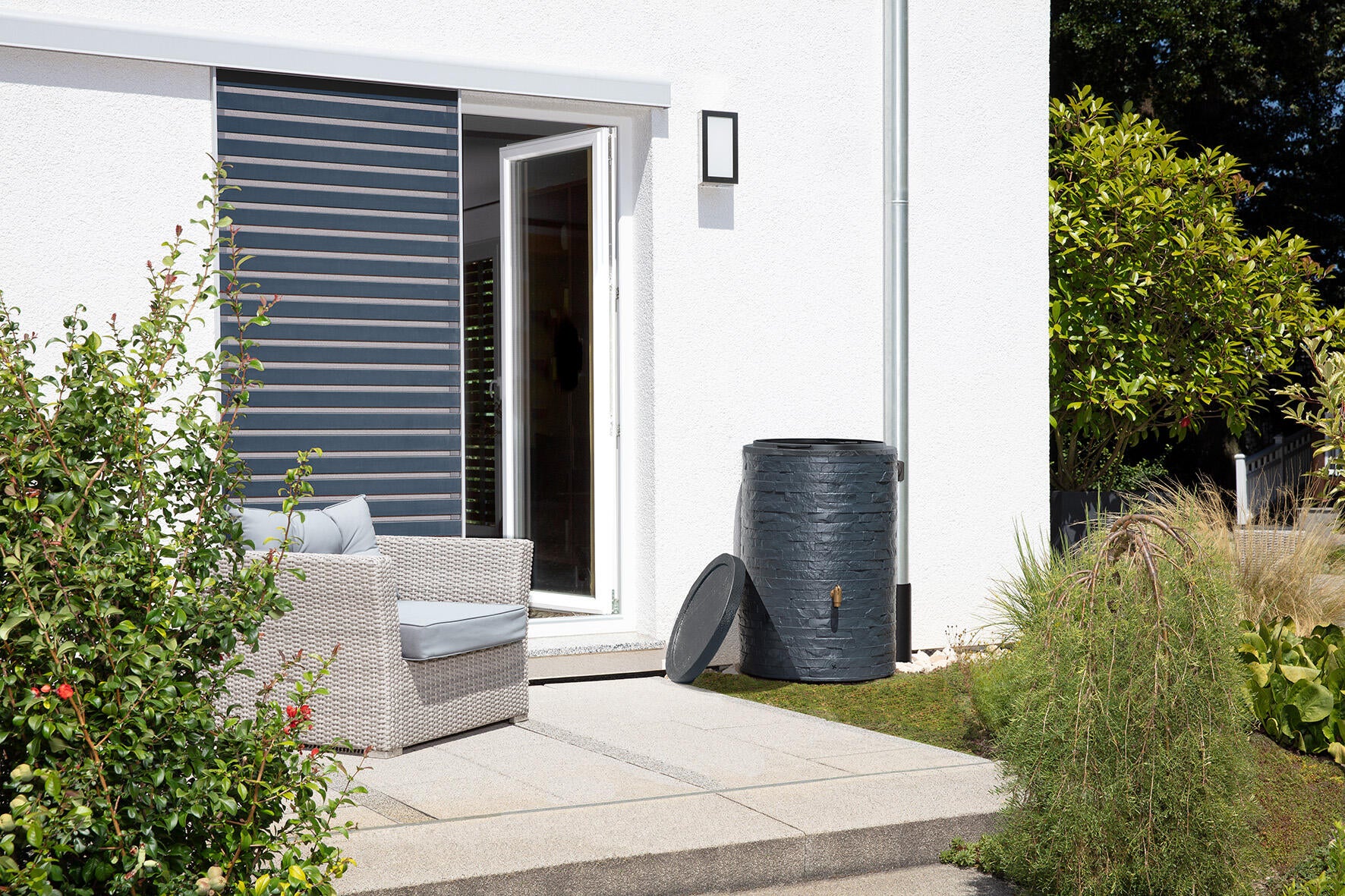 Récupérateur d'eau GARANTIA cylindrique gris graphite, 250 l - 2