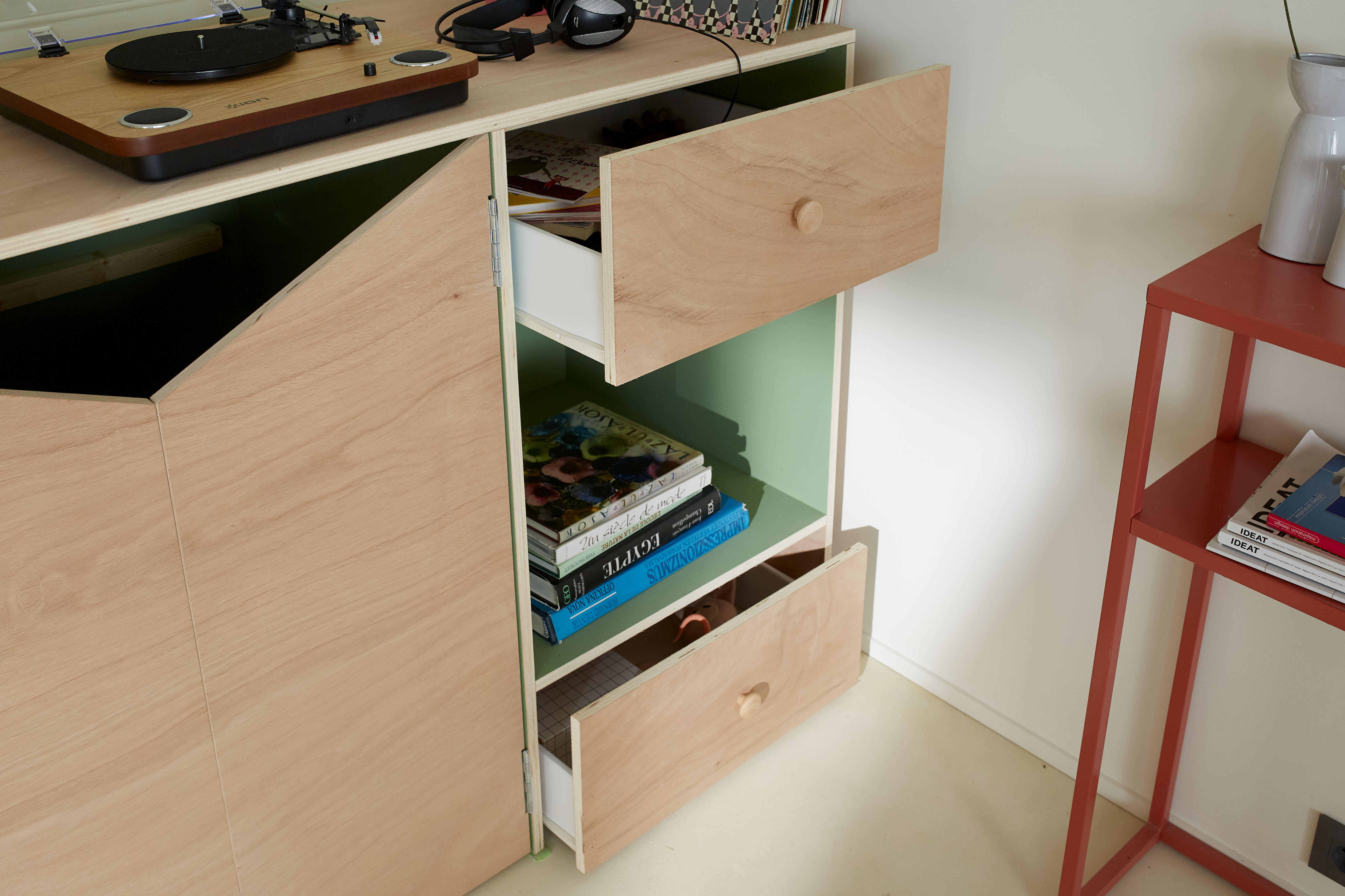 Charnière plate acier pour meuble, Ht.100 x l.50 mm - 2