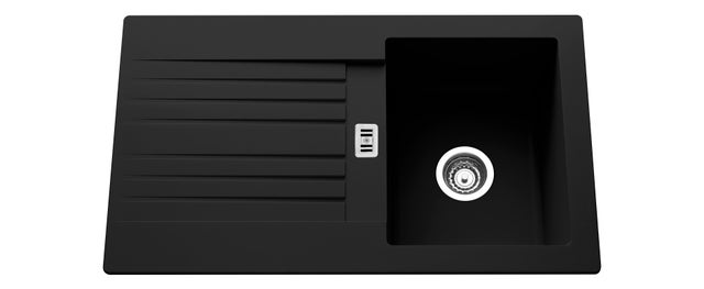Evier en résine 1 bac 50 x 86 cm vidage inclus Solo noir