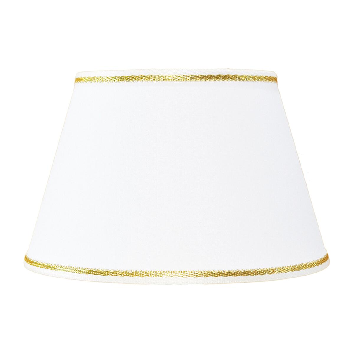 Paralume Tronco Di Cono 30 Cm In Tessuto Beige Lurex E27 Made In Italy - 5