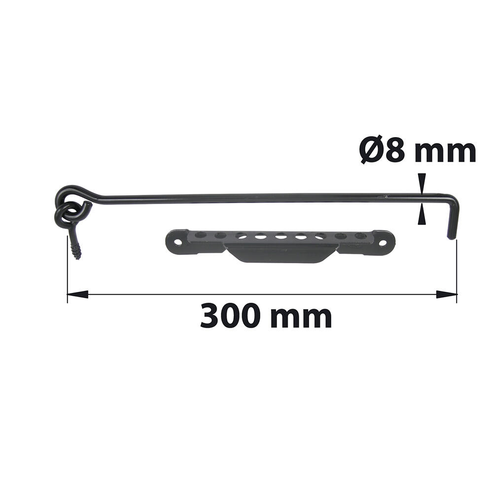 Crochet et crémaillère en acier noir prépeint, Diam.8 x L.300 mm AFBAT - 3