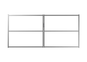 Portail battant acier galvanisé Filling gris/argent, l.350x H.160 cm