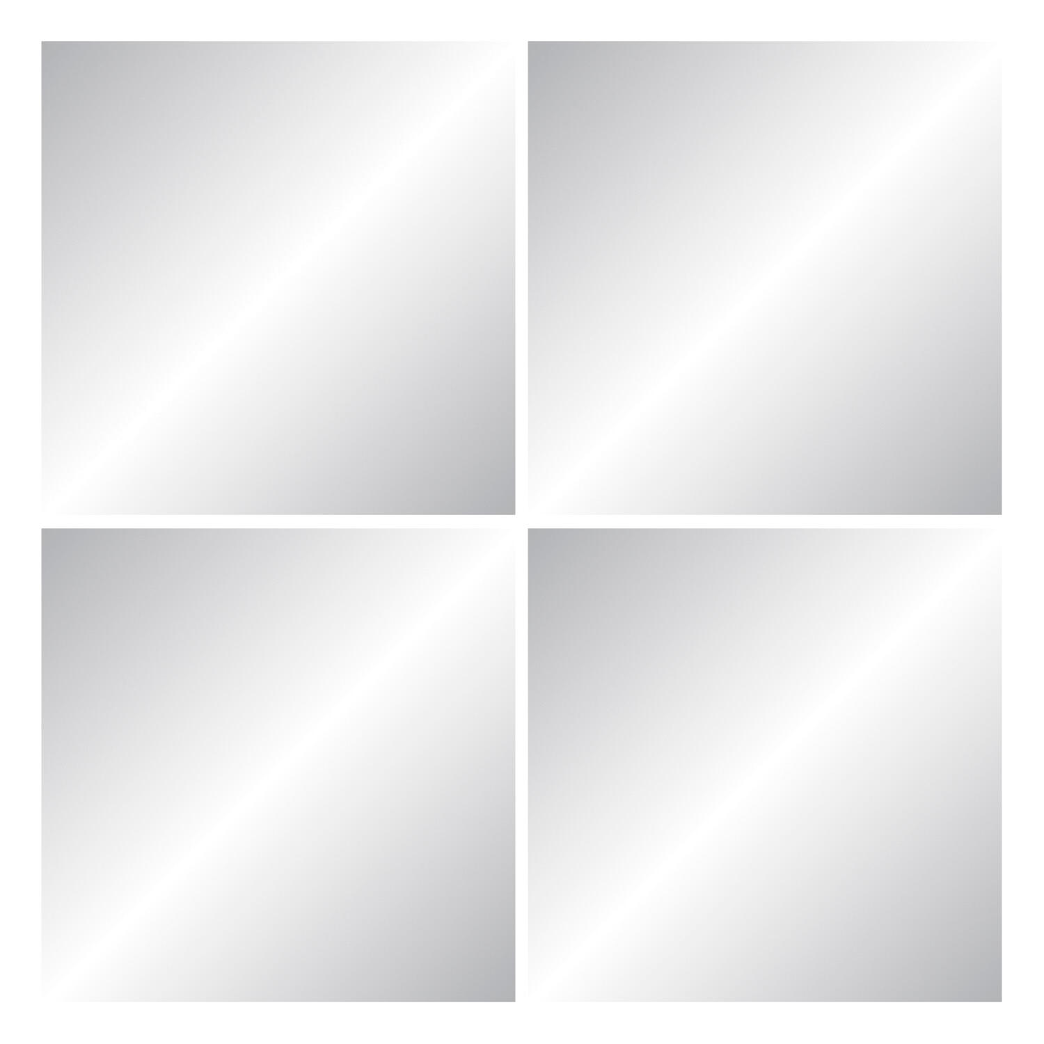 Kit 4 espelhos 20x20 cm cromado - 2