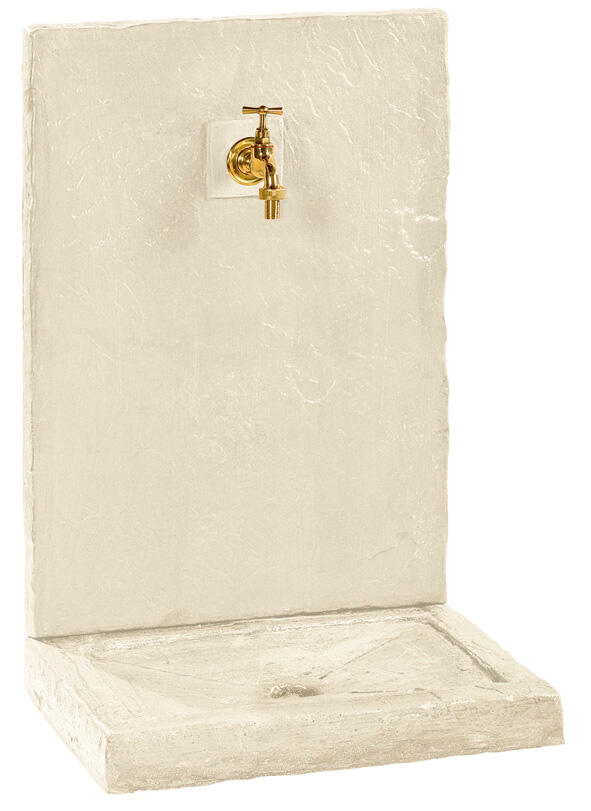 Fontaine de jardin en pierre reconstituée ton pierre Ardoisée