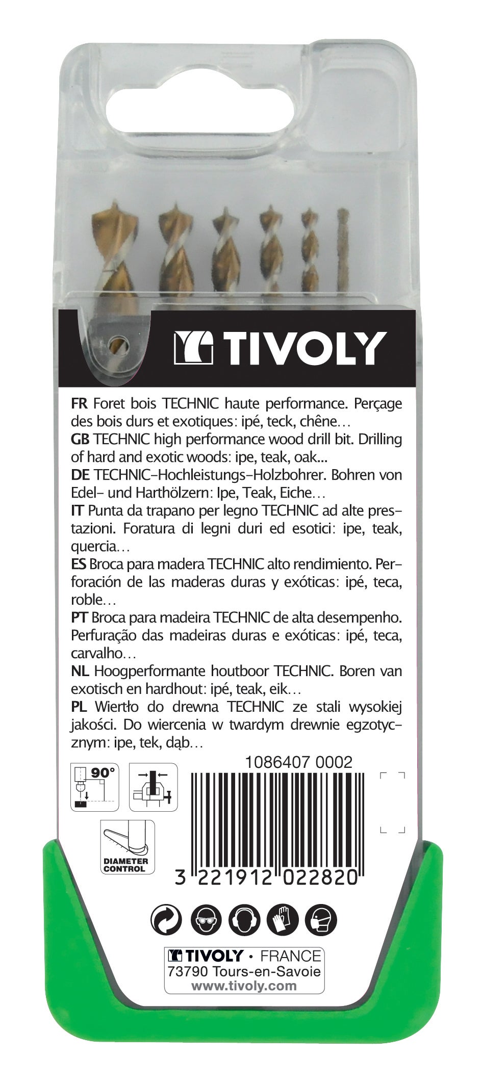 Lot de 6 forets technic bois, Diam. 2 à 8 mm TIVOLY - 4