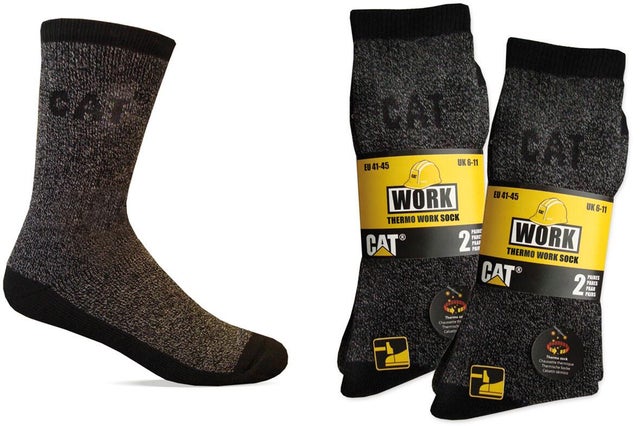 2 paires de chaussettes de travail CATERPILLAR Thermo work, noir taille 41/45