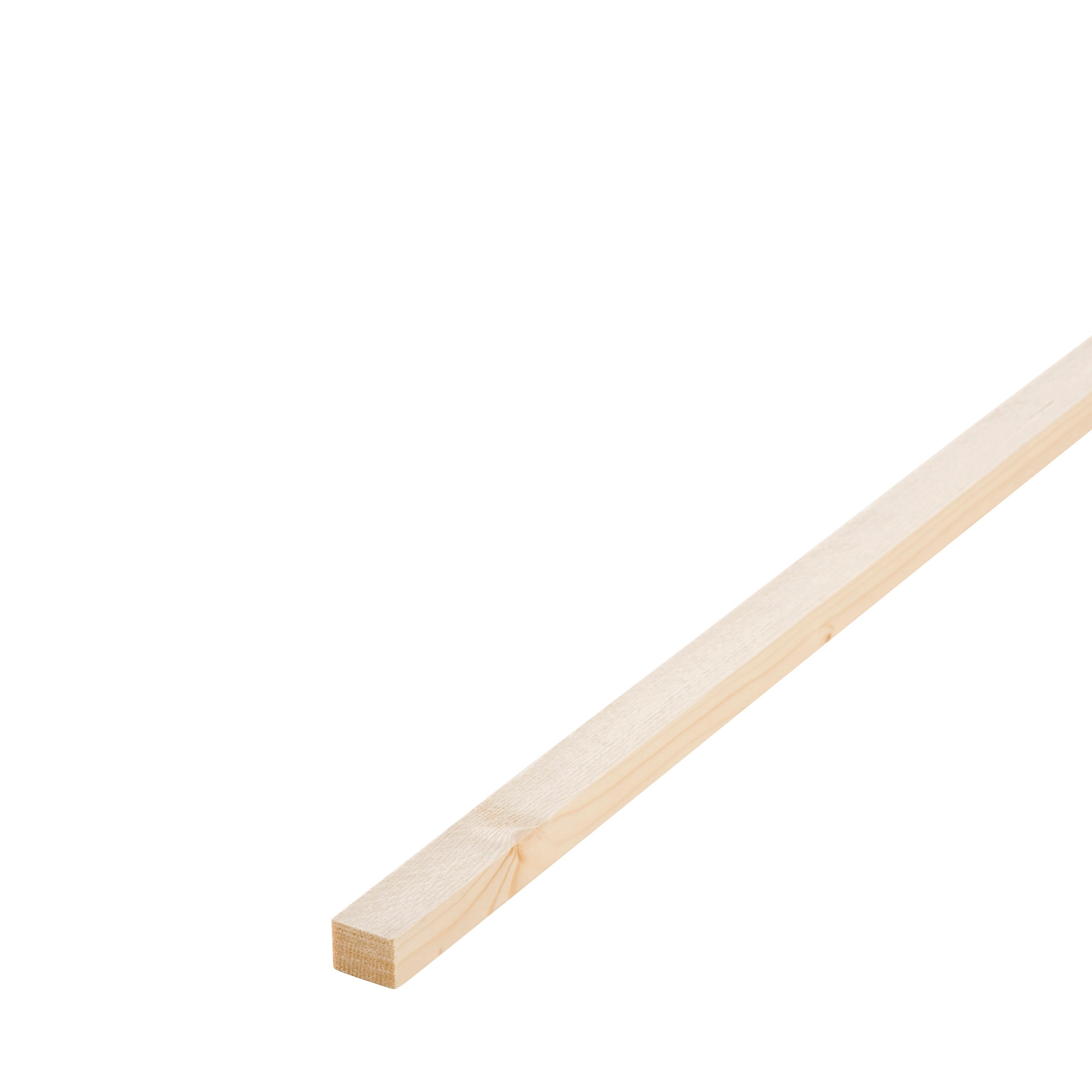 Lot de 6 tasseaux sapin petits noeuds raboté, 18 x 34 mm, L.+/- 2.4 m - 2