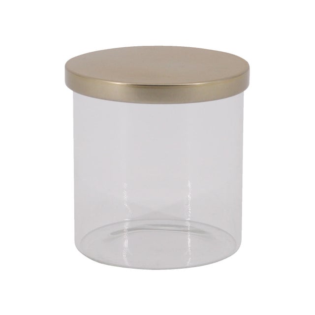 Boîte à coton verre Joy, doré NORASIA