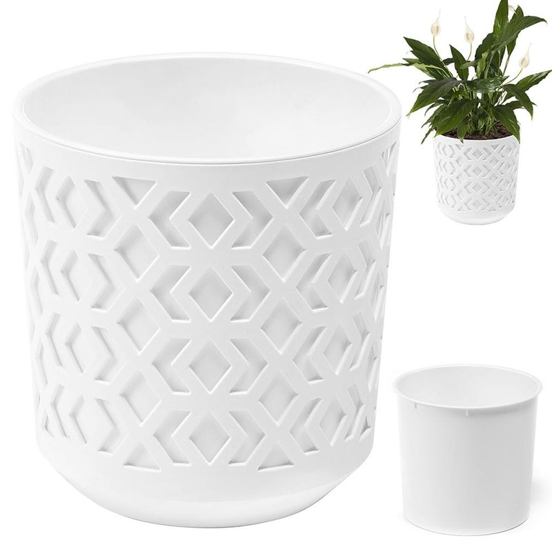 Doniczka Lamela AZTEK 250 - k/biały + w/biały