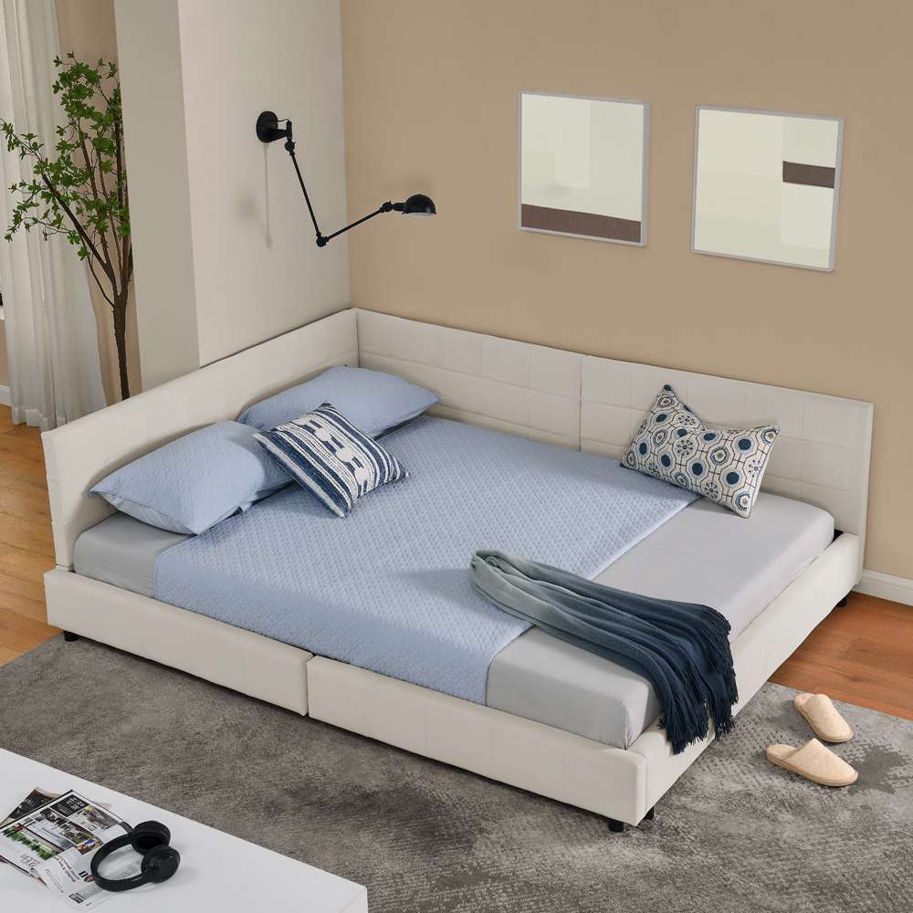 Doppelbett 160x200 cm Polsterbett Samt L-Eckbettgestell Robust ...