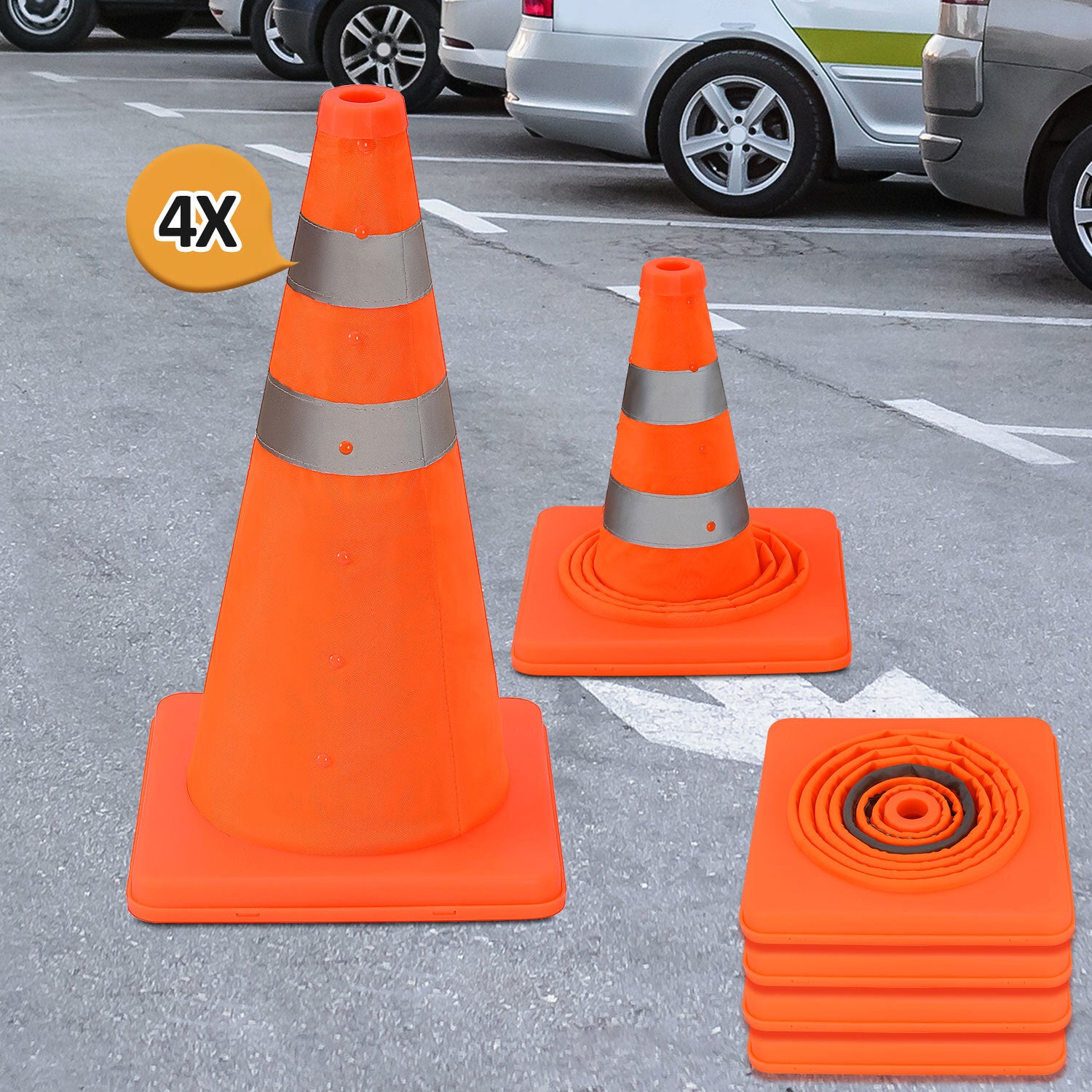 Hudora – Set De 4 Cônes Pour Jongler Avec Tiges, 23,5 Cm De Diamètre, Couleurs Rouge/jaune/vert/bleu, Pour Enfants Dès 3 Ans
