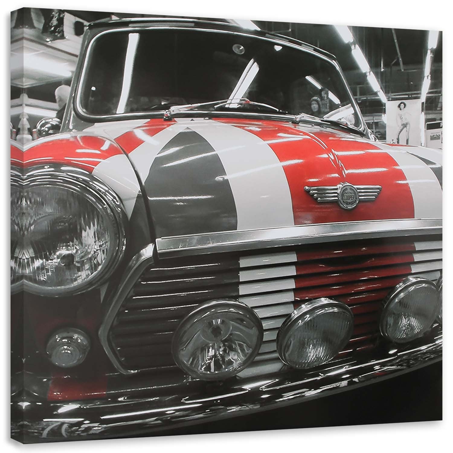 Obraz na płótnie, Stare auto z flagą UK 40x40