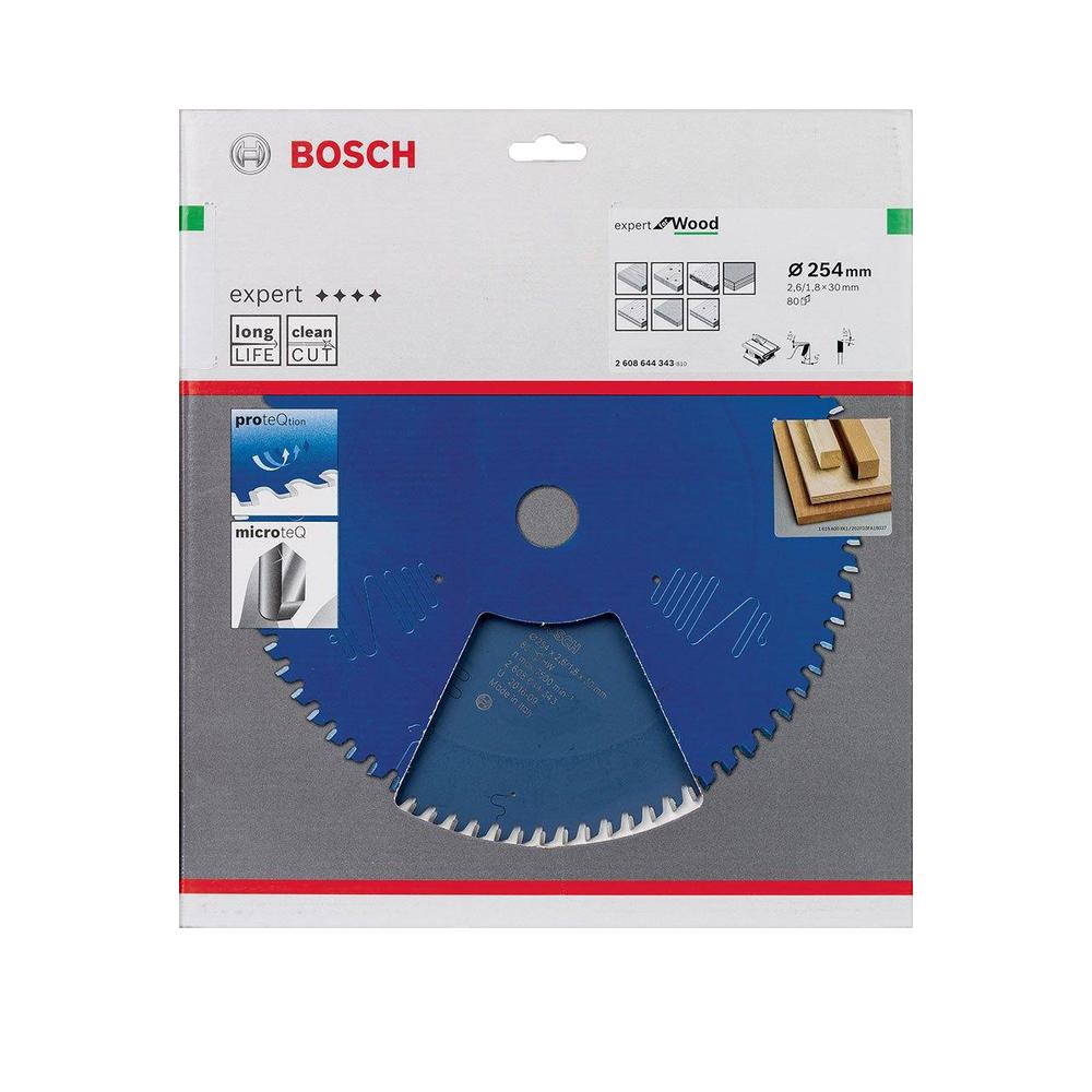Bosch 2608644343 - Lame de Scie Circulaire Expert pour Wood, 254 x 30 x 2,6 mm, 80D - 2