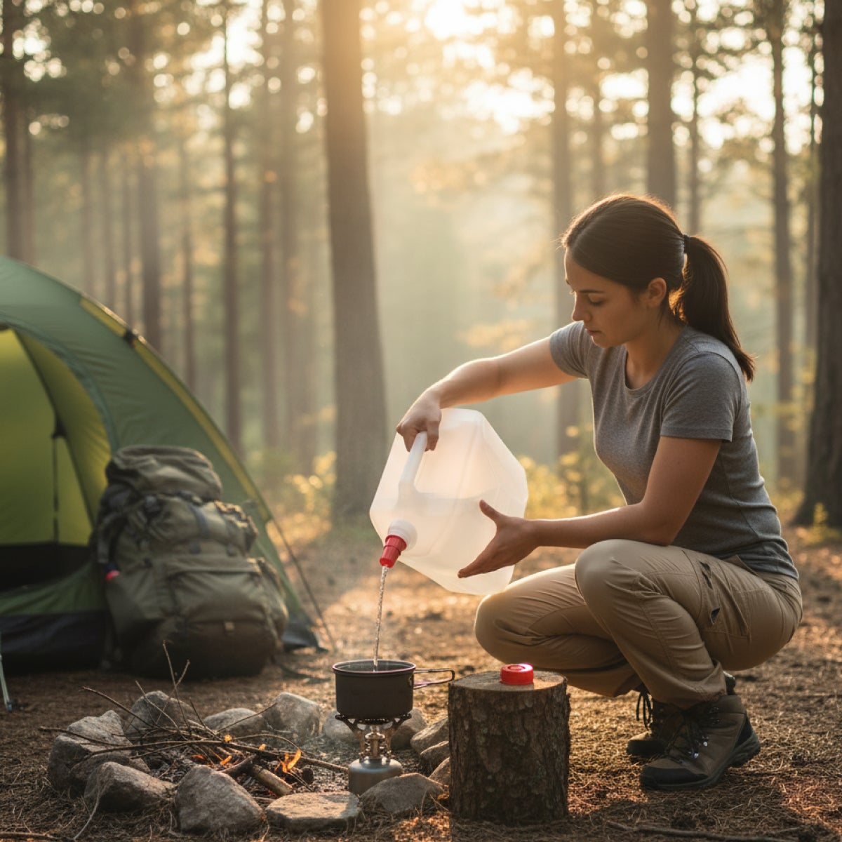 Bidon, jerrican en plastique (PEHD) pour usage alimentaire avec bouchon - 10L - Linxor - 4