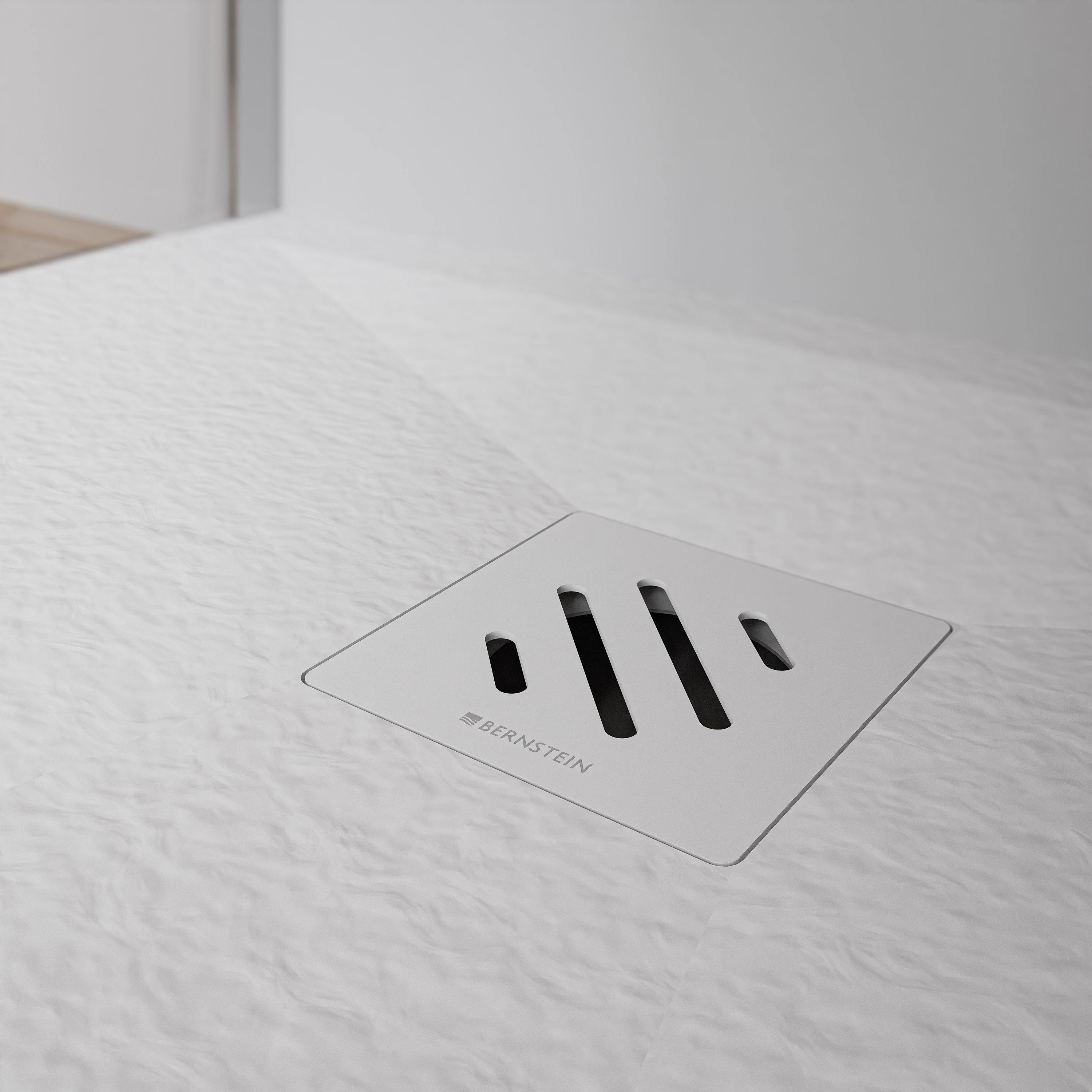 Bernstein brodzik płaski VIREO odlew mineralny 140x100 biały mat