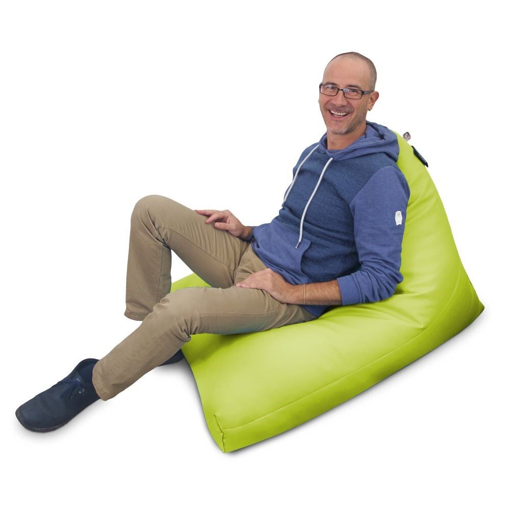 Pouf Pyramide Similicuir Indoor Vert XL - 3