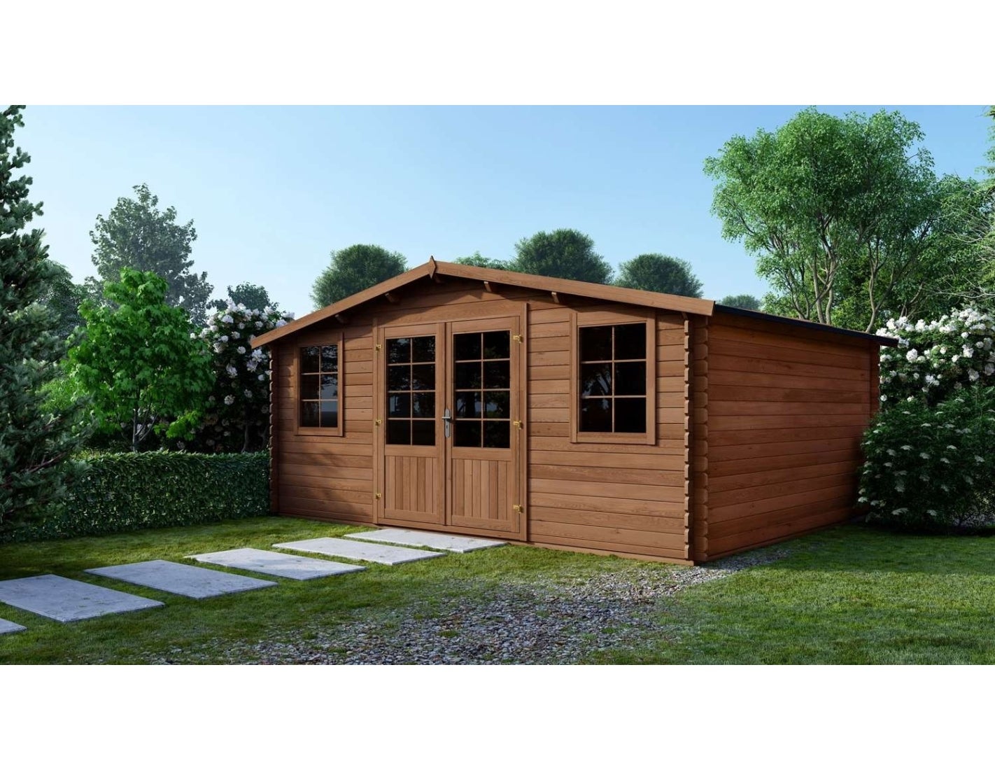 Domek ogrodowy ALTANKA 34,80 m2 - 5,90x5,90 m - 45 mm, drewniany, impregnowany, DOM656, 1szt.