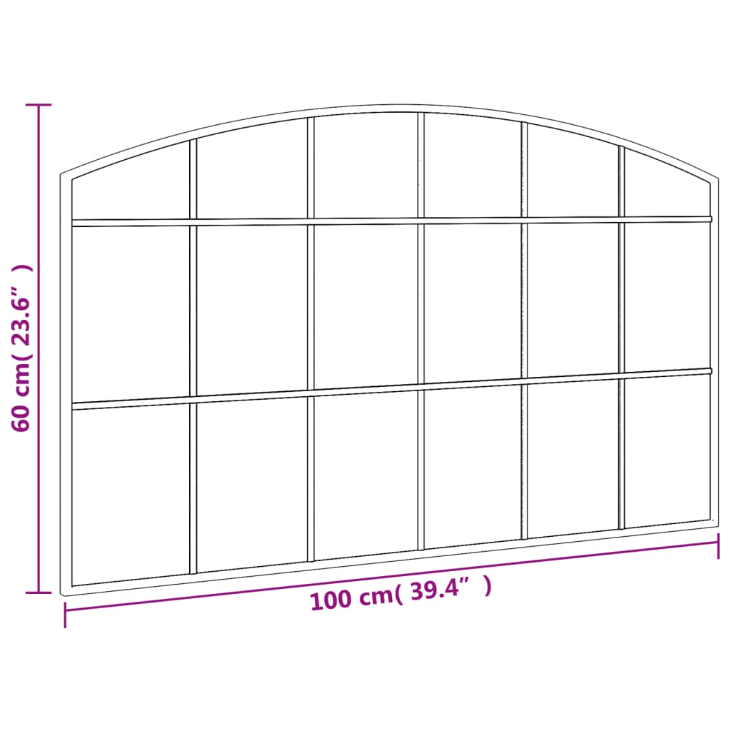 Maison Exclusive - Miroir mural noir 100x60 cm arche fer - 7