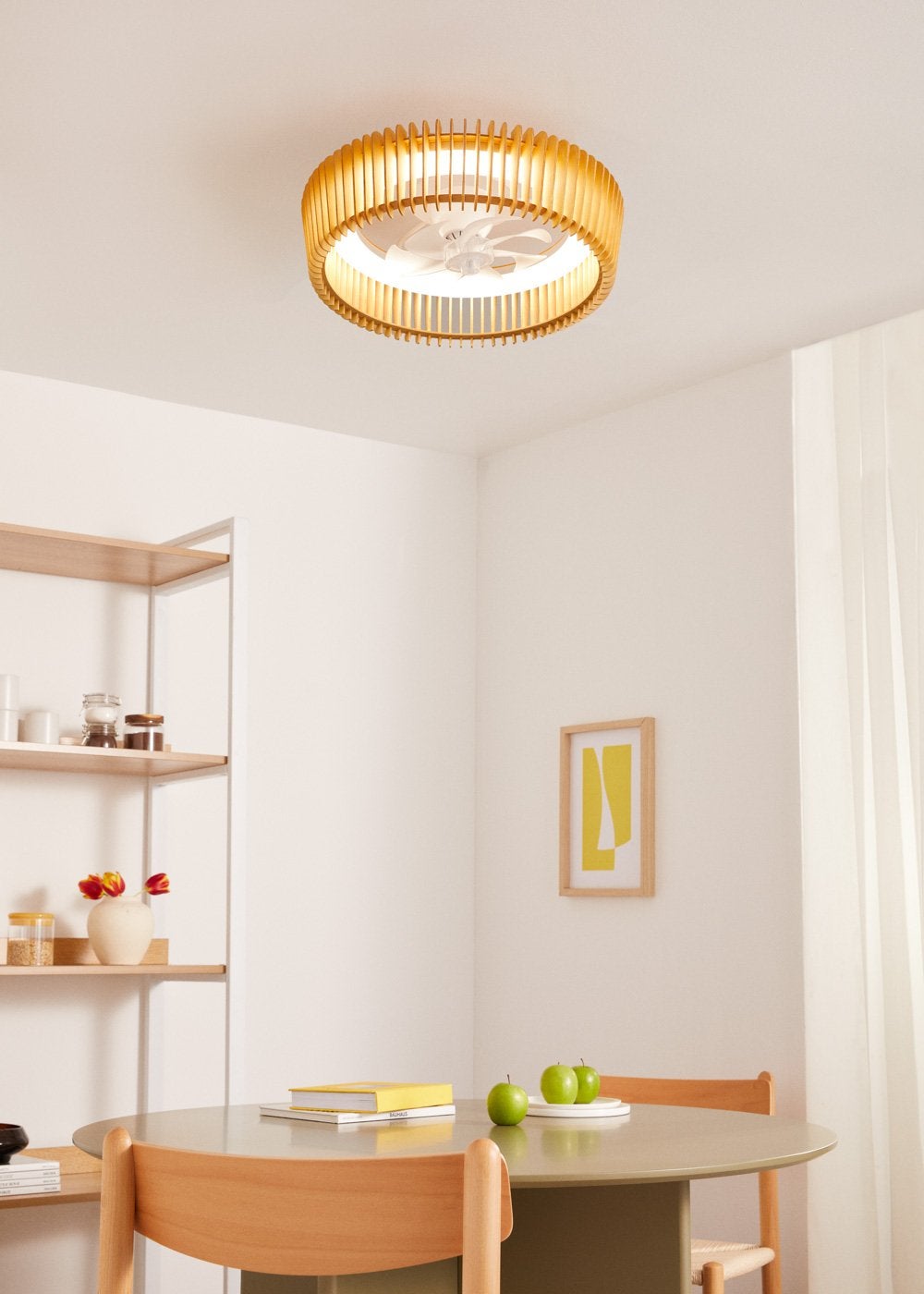 CREATE - WIND CRAFT - Wentylator sufitowy 20W cichy Ø58cm łopatki kierunkowe z oświetleniem LED -