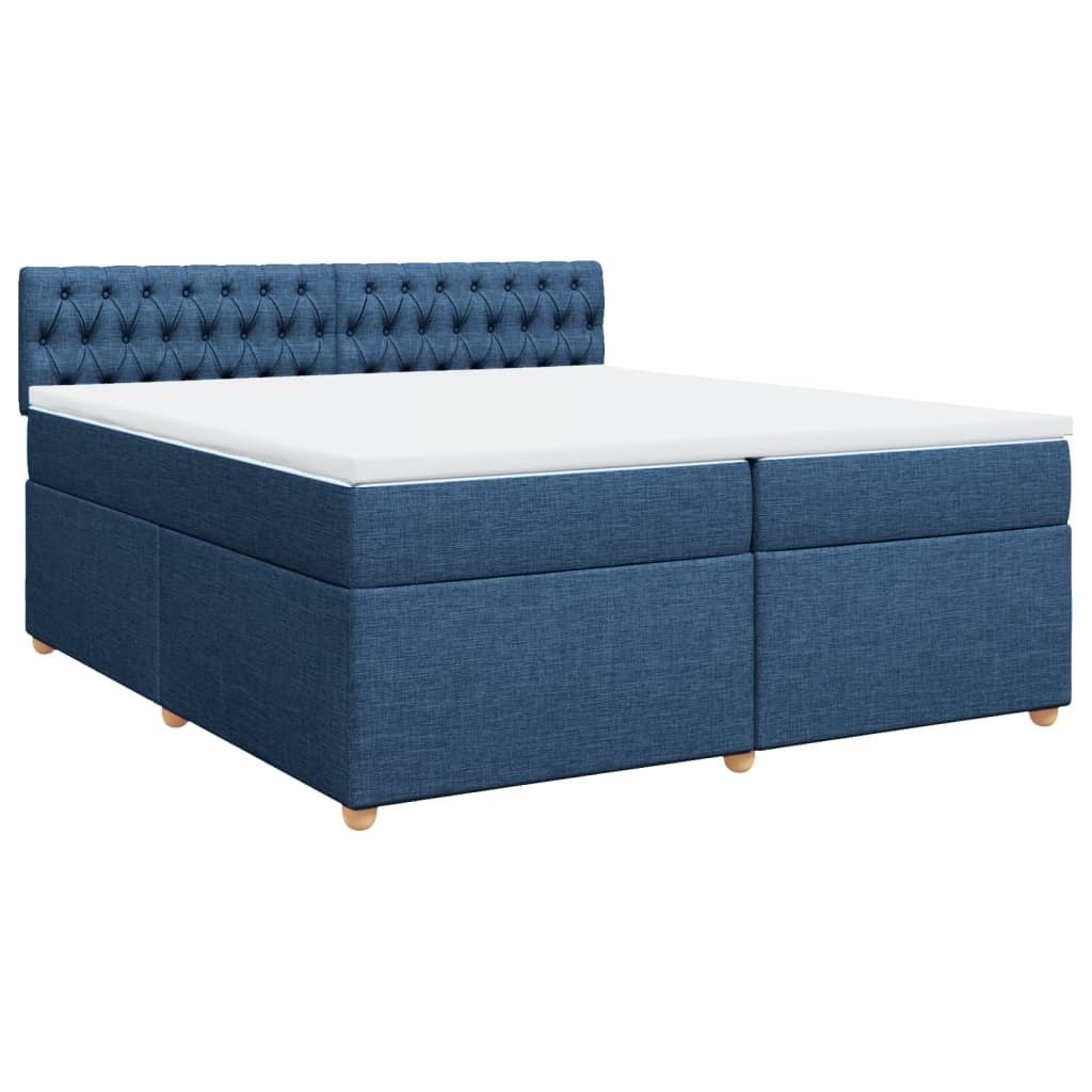 Maison Exclusive - Sommier à lattes de lit avec matelas Bleu 200x200 cm Tissu - 2