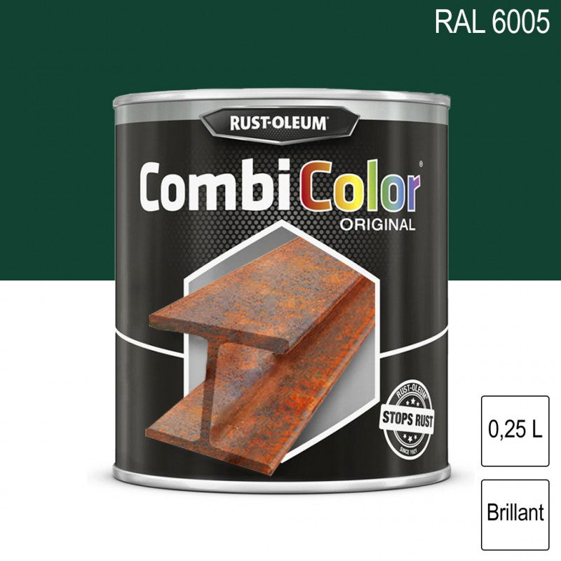 Peinture fer CombiColor Original RAL 6005 Vert mousse brillant 250ml ...