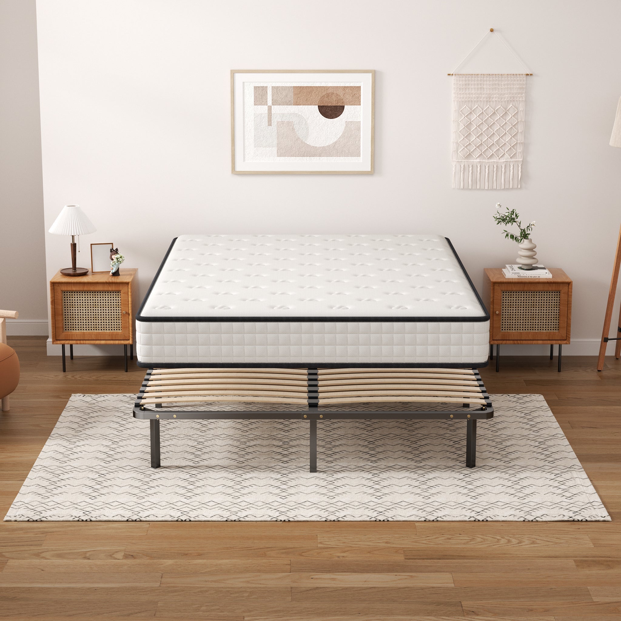 TEENO Ensemble Matelas en mousse + Sommier à Lattes 140x190cm, Epaisseur du Matelas 22cm - 5
