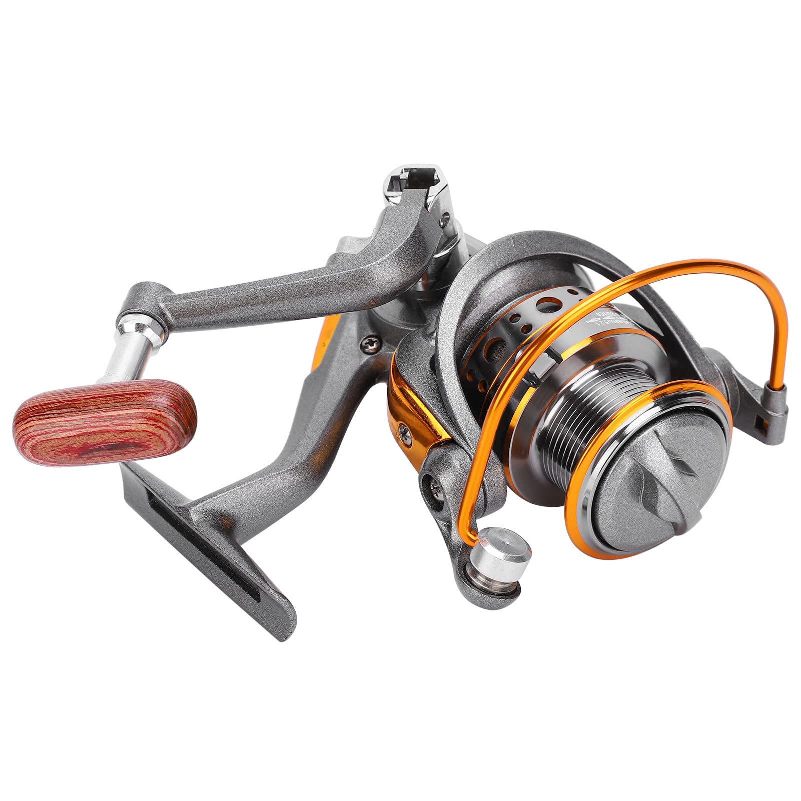 Accessorio per la pesca con mulinello da pesca portatile in metallo con canna da pesca in mare a 13 alberi grigio argento - 5