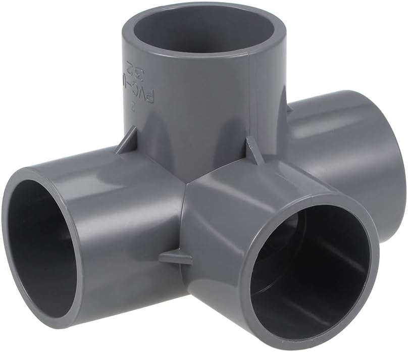 Kolanko 4-drożne Złączka rurowa z PVC Jakość meblowa 32mm Szare złączki narożne T 10 szt.