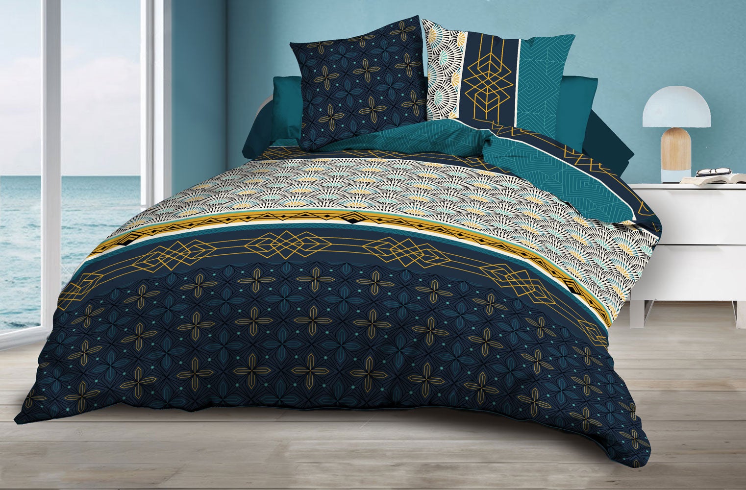 Housse de couette 220x240 + 2 taies - Microfibre - Biarritz - 5