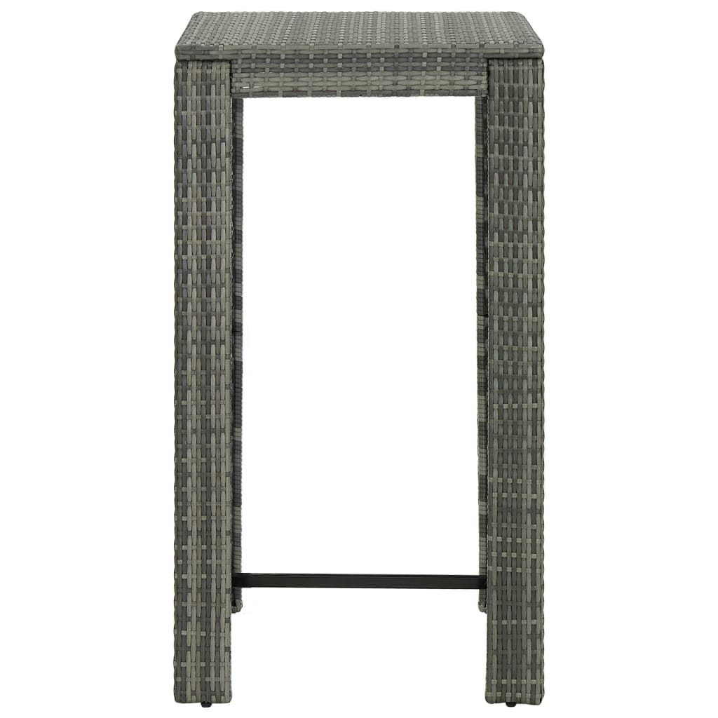 Maison Exclusive - Tavolo da Bar da Giardino Grigio 60,5x60,5x110,5 cm Polyrattan - 2