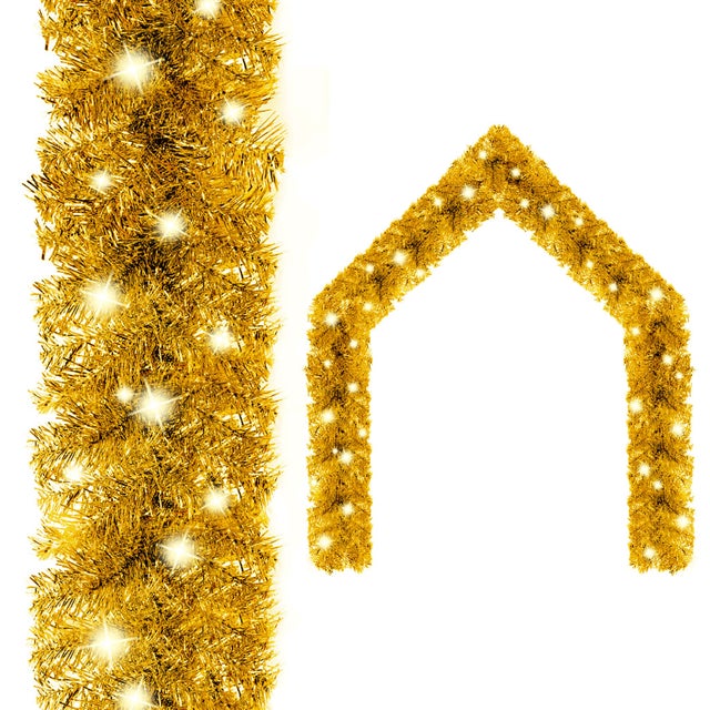 Guirlande de Noël avec lumières LED 20 m Doré vidaXL
