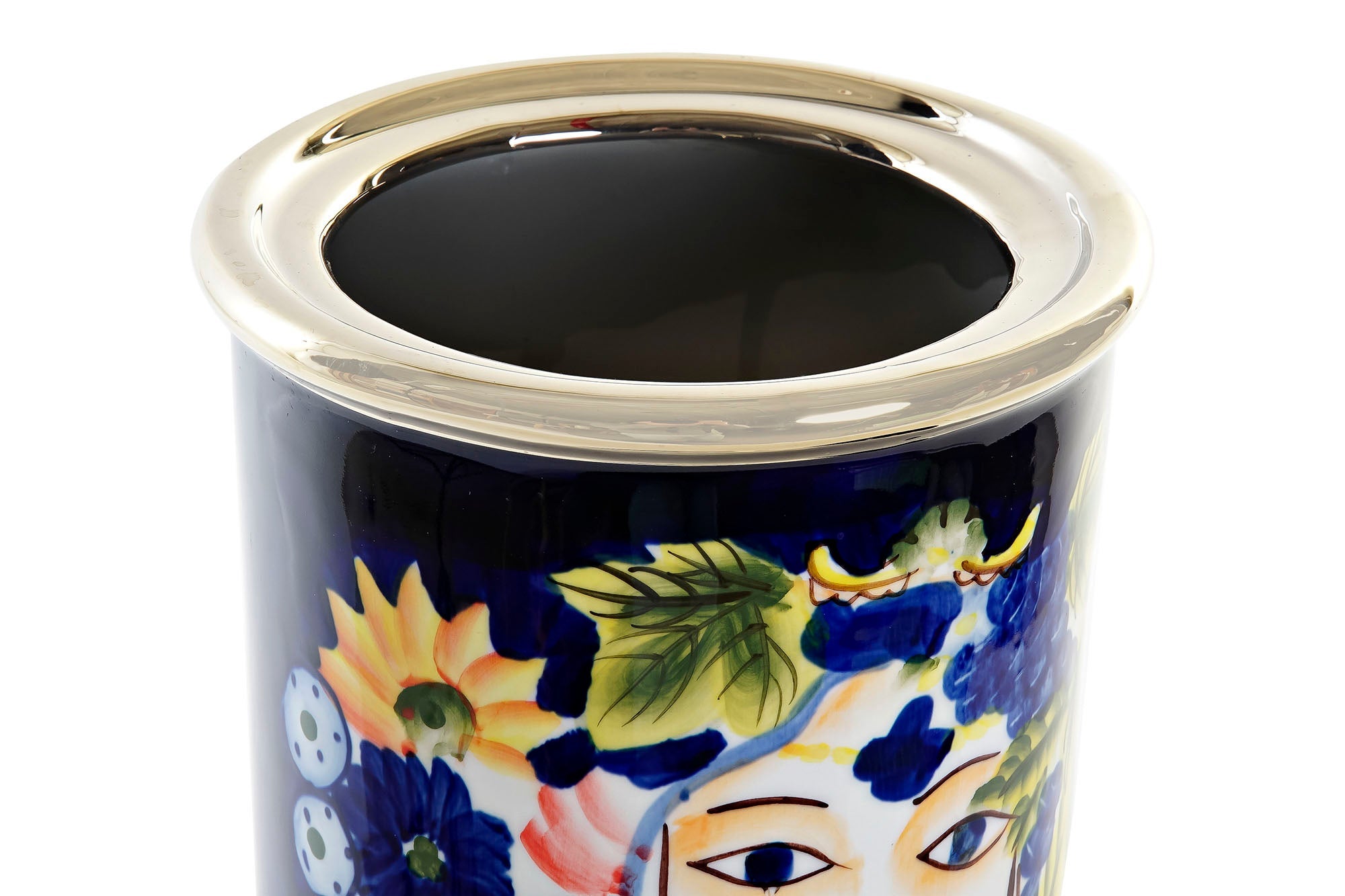 Vaso DKD Home Decor S3020492 Viso Porcellana Nero Multicolore Shabby Chic (15 x 15 x 38 cm) - 3